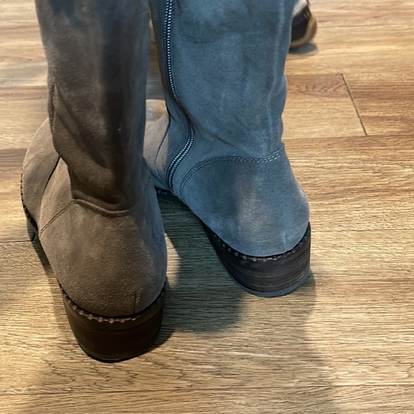 Gentle Souls Suede Mid Calf Boots - Brian Concrete Suede Gray Women's. - Picture 3 of 11